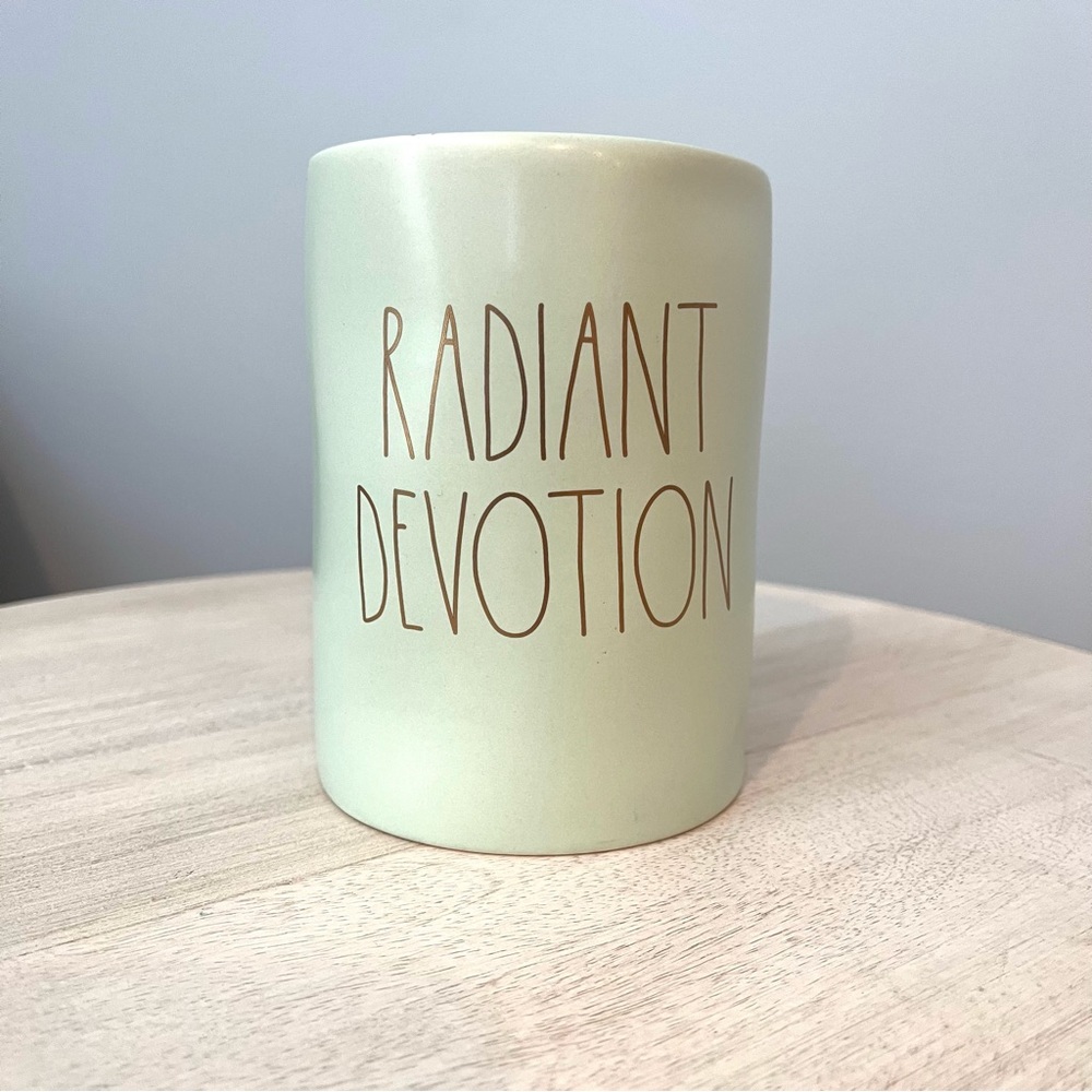 NEW Rae Dunn Radiant Devotion aqua sky candle
